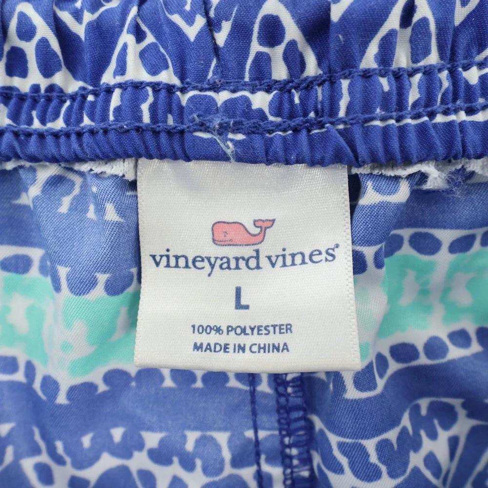 Vineyard Vines Men's‎ Swim Trunks Shorts Blue Patterned Swimsuit Size L